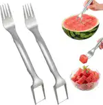 ✨2025 Dual-Head Watermelon Fork Slicer – 2-in-1 Stainless Steel Cutter & Fork for Easy, Fun Melon Serving