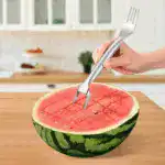 ✨2025 Dual-Head Watermelon Fork Slicer – 2-in-1 Stainless Steel Cutter & Fork for Easy, Fun Melon Serving - Image 3
