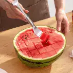 ✨2025 Dual-Head Watermelon Fork Slicer – 2-in-1 Stainless Steel Cutter & Fork for Easy, Fun Melon Serving - Image 4