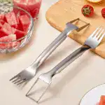 ✨2025 Dual-Head Watermelon Fork Slicer – 2-in-1 Stainless Steel Cutter & Fork for Easy, Fun Melon Serving - Image 6