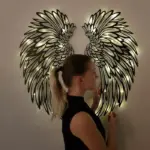 1 PAIR ANGEL WINGS METAL WALL ART WITH LED LIGHTS - Image 4