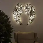 1 PAIR ANGEL WINGS METAL WALL ART WITH LED LIGHTS - Image 3
