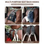 Leather Car Headrest Hook – Double Rotatable Seat Back Organizer - Image 6